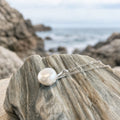 Freshwater pearl necklace 8.5mm in silver close-up product detail