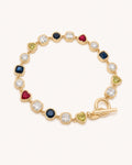 Gold coloured cubic zirconia bracelet close-up