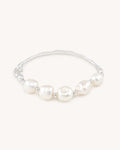 Silver baroque freshwater pearl bracelet close-up