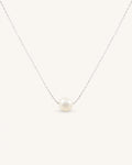 Baroque pearl necklace in silver white background main image
