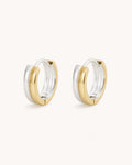 Two-tone hoop earrings white background main image