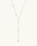 Freshwater pearl silver tassel necklace main image