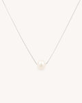 Freshwater pearl necklace 8.5mm in silver white background product image